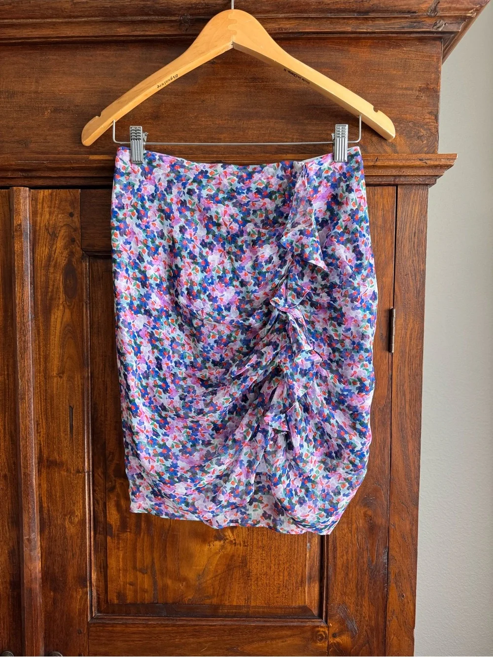 Veronica Beard Spencer Floral print Silk chiffon Mini Skirt In Cream Multi